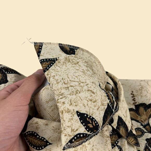 Vintage Alfred Dunner 90s blouse, size 14 beige floral blouse 1990s button down - Picture 8 of 9